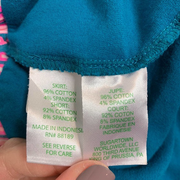 LILLY PULITZER mini skirt shorts pink blue pockets skort neon preppy - Picture 8 of 11